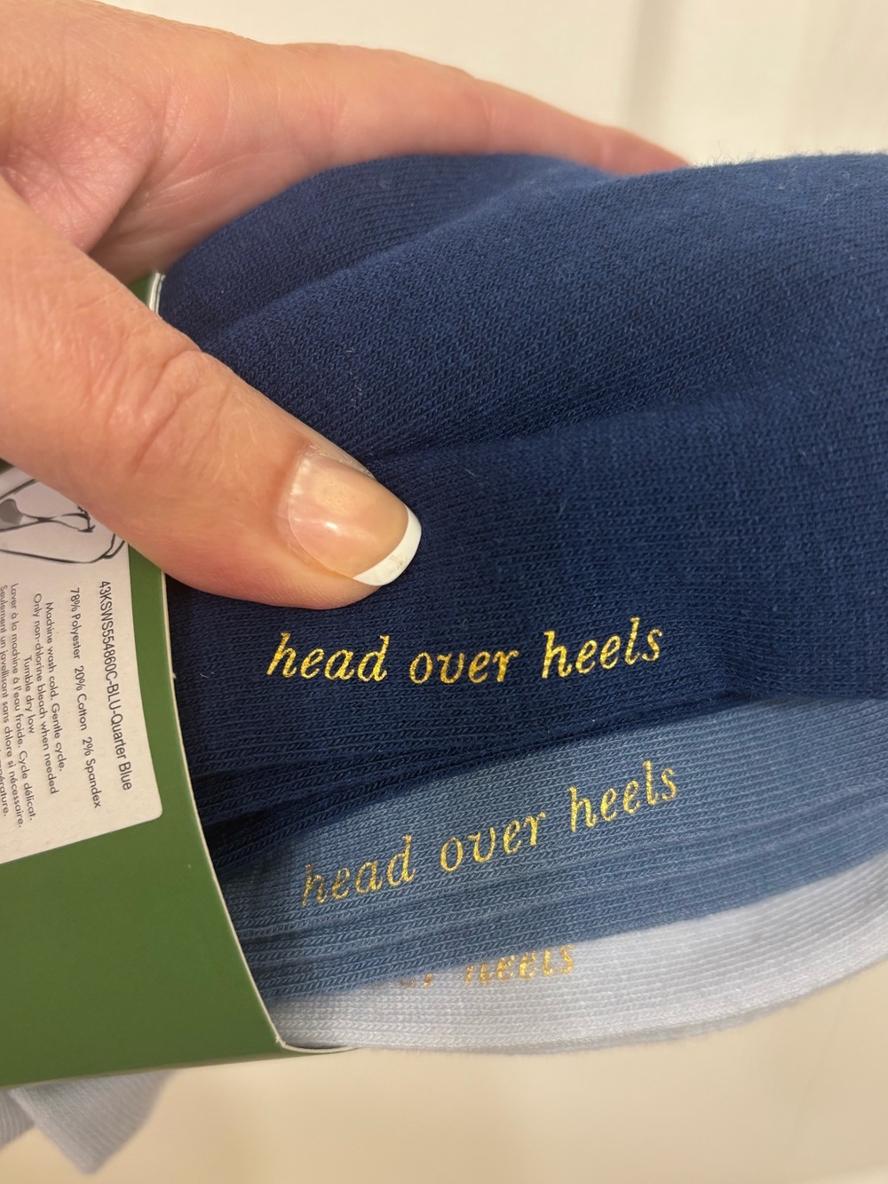 Kate spade 6 pack quarter socks in shades of blue - NWT - Picture 3 of 3